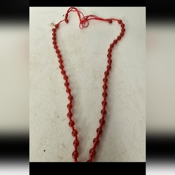 Vintage red agate pendant necklace with red‎ agate beads - Picture 2 of 7